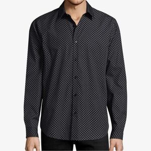 Theory Men's Black Patterned Shirt